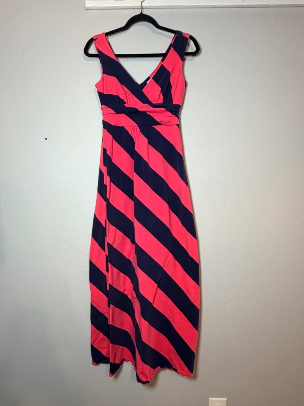Lilly Pulitzer Sloane Maxi Dress Small Always a Party Stripe Pink Navy